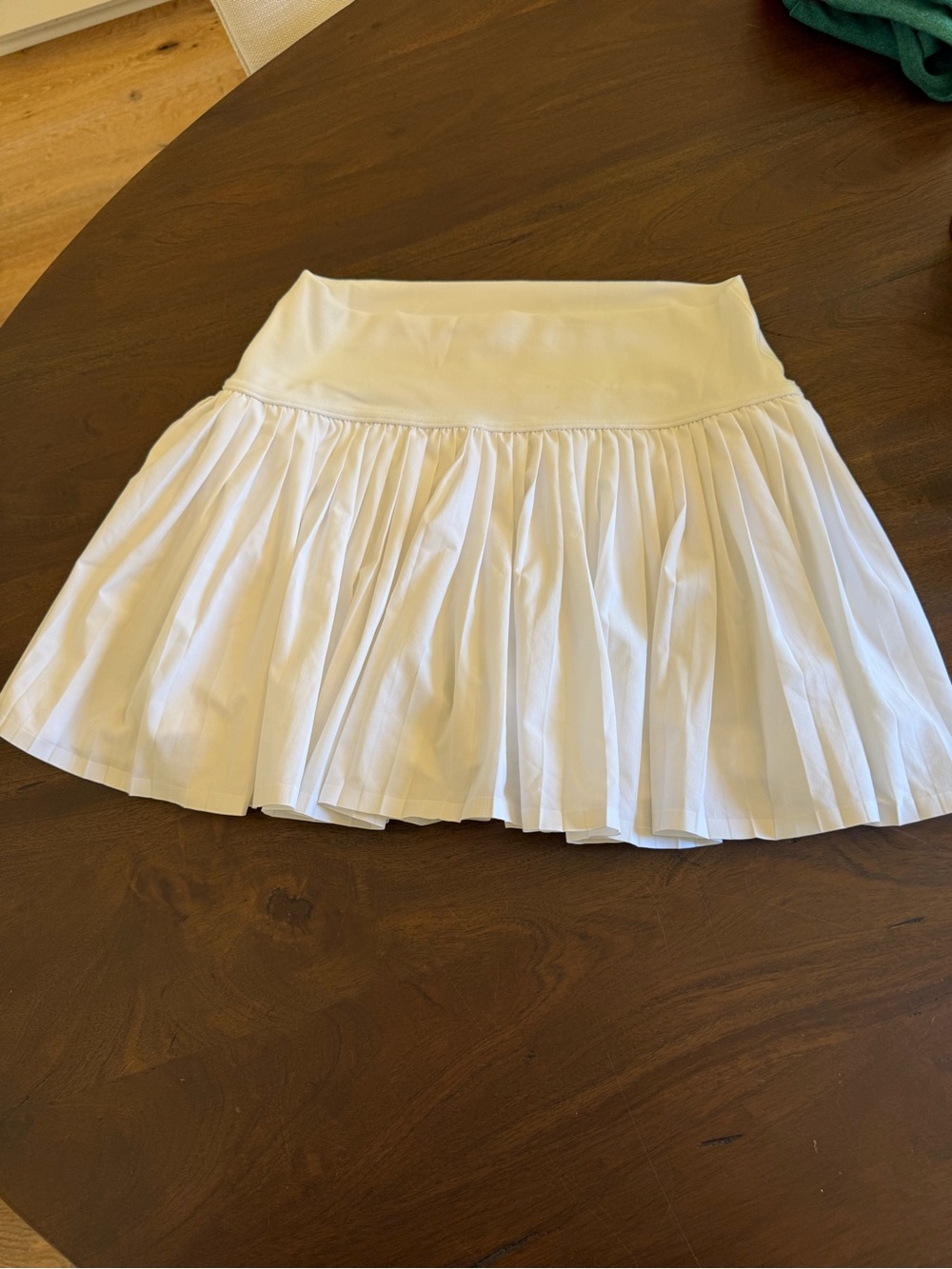 aerie White Pleated Skater Skirt